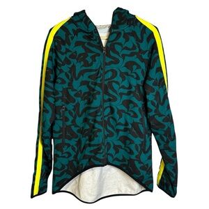 VEVO Active Zip Up Jacket Made In Egypt‎ Womens Small Green Black Pockets Sporty